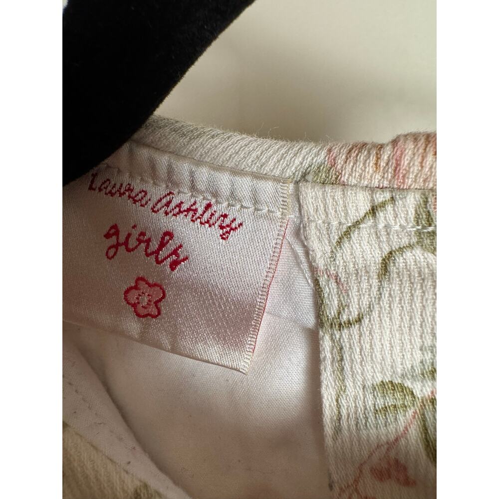 Laura Ashley Girls 4T 100% Cotton Floral Dress With Scalloped Peter Pan Collar - Picture 6 of 6